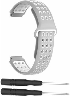 Markacase Garmin Forerunner 220 230 235 Compatible Hole Silicone Strap Gray White  - Image 1