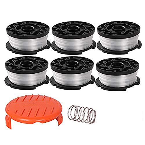 THTEN AF-100 String Trimmer Spool Compatible with Black and Decker GH600 GH900 LST201 LSTE525 BESTA510 30ft 0.065" Refills Line AFS Weed Eater Edger with RC-100-P Spool Cap Covers 6+2 - Image 1