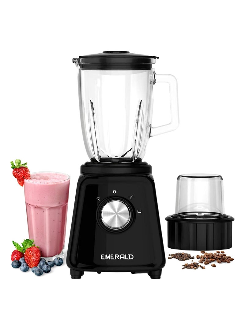 EMERALD Masterblender Duo 1.5 Litre Glass Blender & 250 Gms Dry Grinder, 800 Watts, EK732MBG. - Image 2