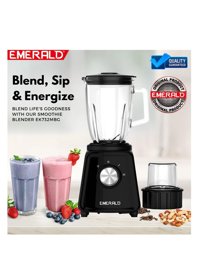 EMERALD Masterblender Duo 1.5 Litre Glass Blender & 250 Gms Dry Grinder, 800 Watts, EK732MBG. - Image 3
