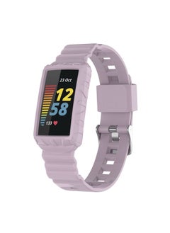 Generic Replacement Strap For Fitbit Charge 6 / 5 / 4 / 3 Armor Integrated TPU Watch Band Light Purple 