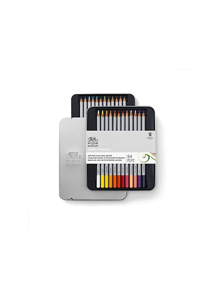 WINSOR & NEWTON Winsor And Newton Studio Collection Color Pencil Tin Set 24  - Image 1