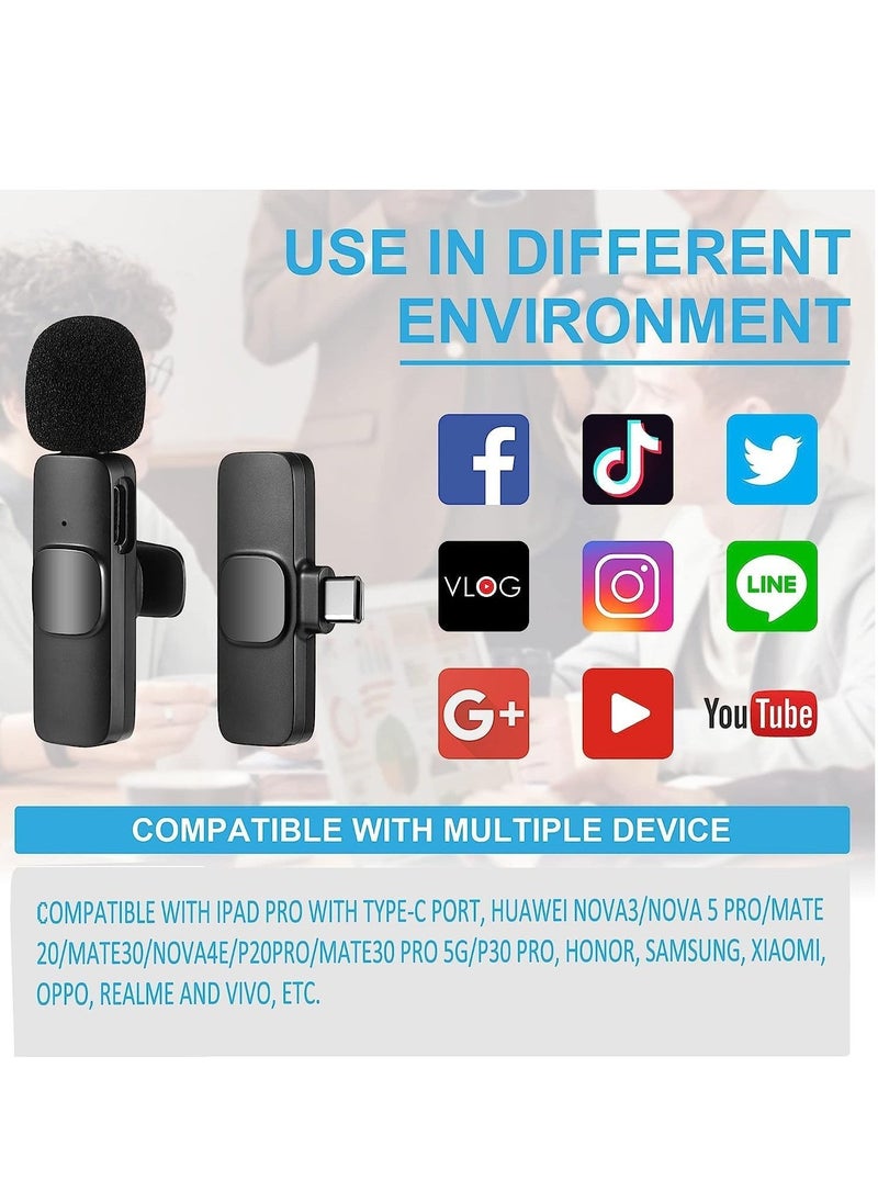 ELTRAZONE Professional Wireless Lavalier Microphone (2 Pcs) | Ideal for USB-C, IPhone, Smartphones, IPads and Macs with USB-C port, Android devices, laptops with USB-C Port | Auto Noise Reduction - Image 5