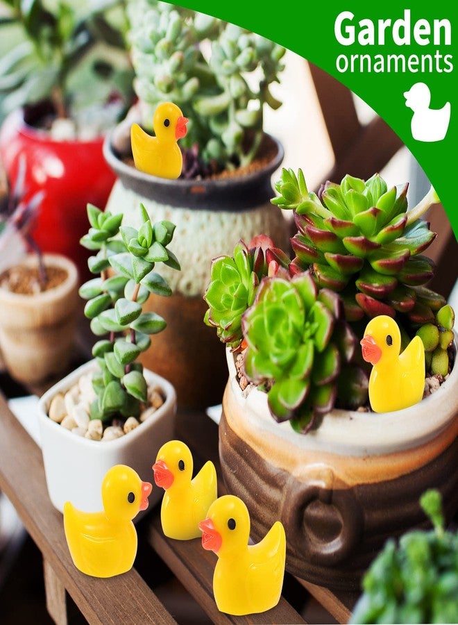 EKisemio 100 Pcs Mini Resin Ducks Bulk Tiny Ducks Set for Potted Miniature Decoration Garden Dollhouse Cake Decoration DIY Slime Kit Craft Charms Party Toys - Image 3