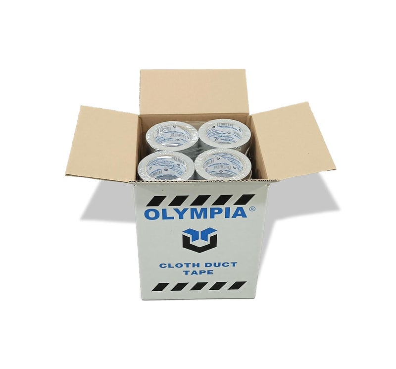 Olympia ® Brand Heavy Duty Cloth Duct Tape 48mm x 25 Yards x 4Pc Pack – Strong, Waterproof, Multi-Purpose Repair Tape (Grey/Silver) - Image 3