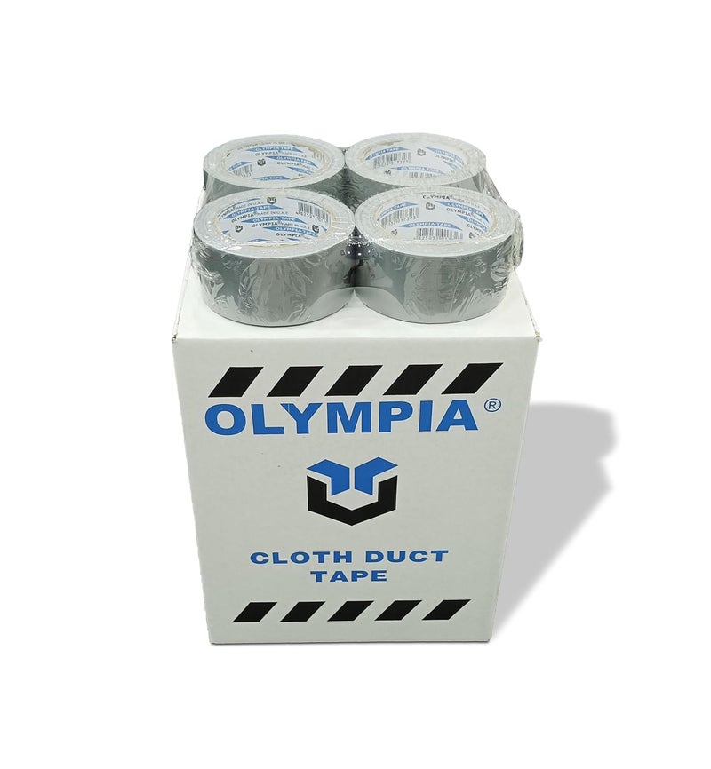 Olympia ® Brand Heavy Duty Cloth Duct Tape 48mm x 25 Yards x 4Pc Pack – Strong, Waterproof, Multi-Purpose Repair Tape (Grey/Silver) - Image 2