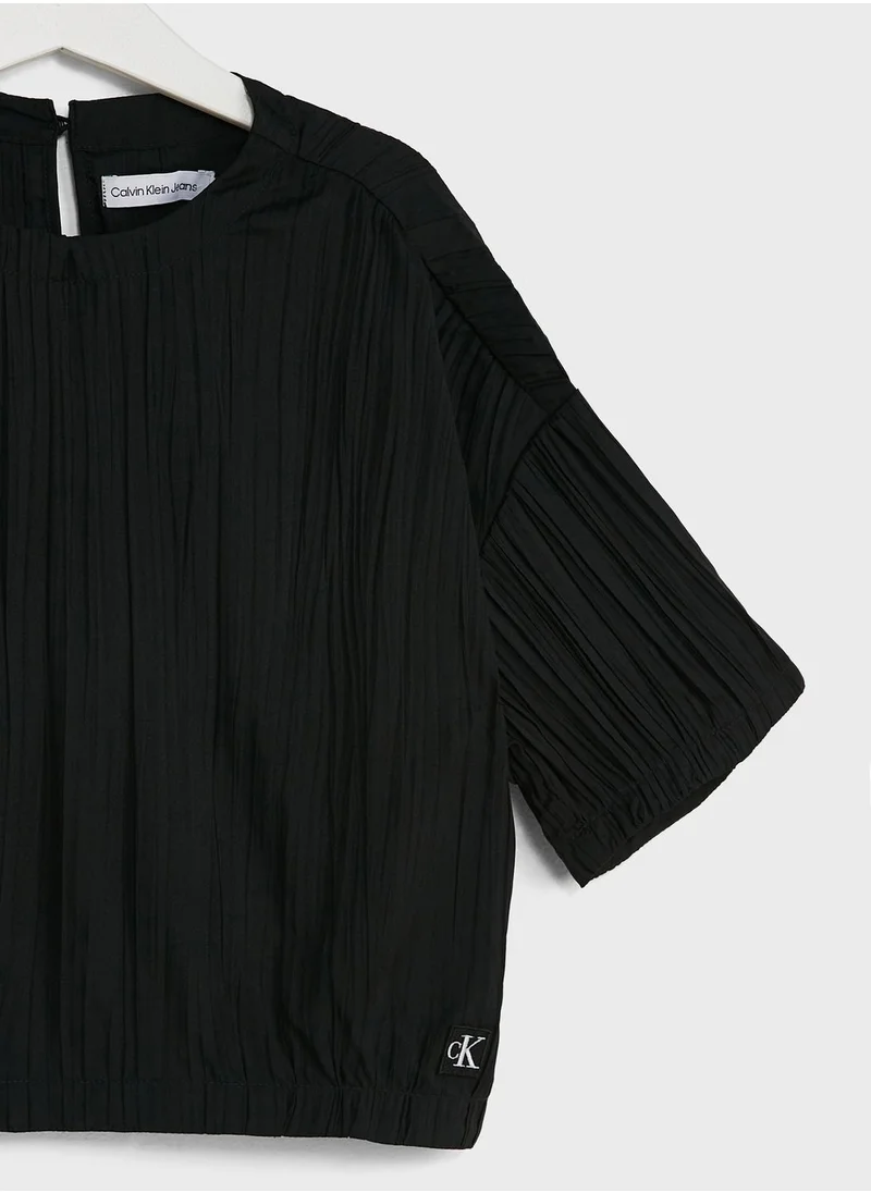 Calvin Klein Jeans Kids Logo Plisse Top