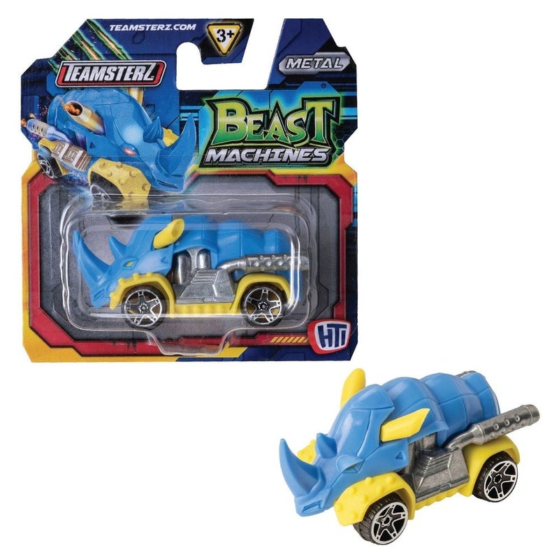 Teamsterz - Beast Machine Metal 3 Inch Blue Rhino Car - BM004-1A - 1417432 - Image 1