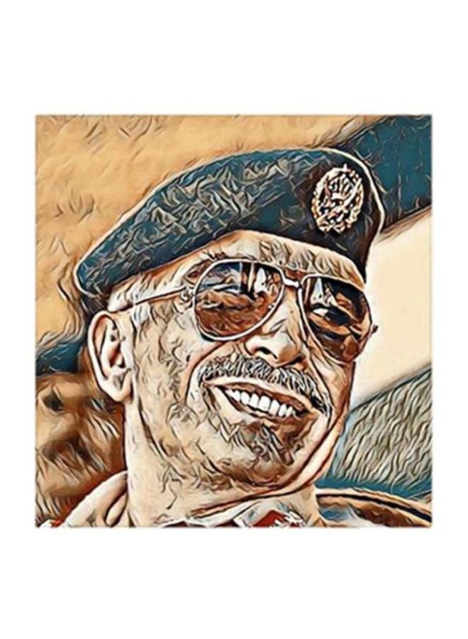 RYN King Hussein Of Jordan MDF Wall Art Multicolour 30x30centimeter - Image 2