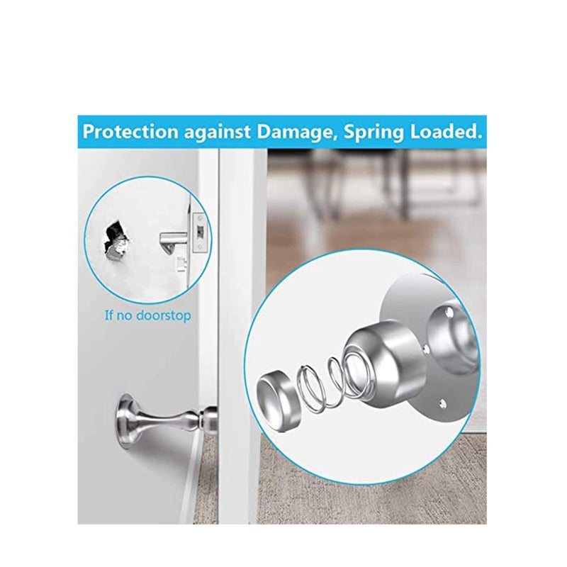 Zikra Door Stopper Magnetic Door Stop Stainless Steel Magnetic Door Holder with 3M Double Sided Adhesive Tape for No Drilling Screws for Stronger Mount Door 2 Pack - Image 5