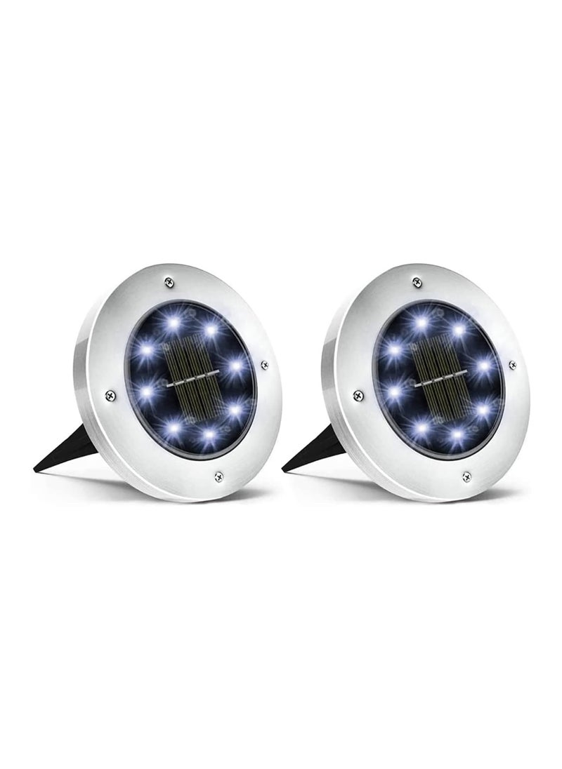 Generic Solar Powered LED Outdoor Ground Lights with IP65 Dust and Water Resistance for Landscape, Garden, Yard, Pathway Lighting 8 White 2 Acrylic  - Image 1