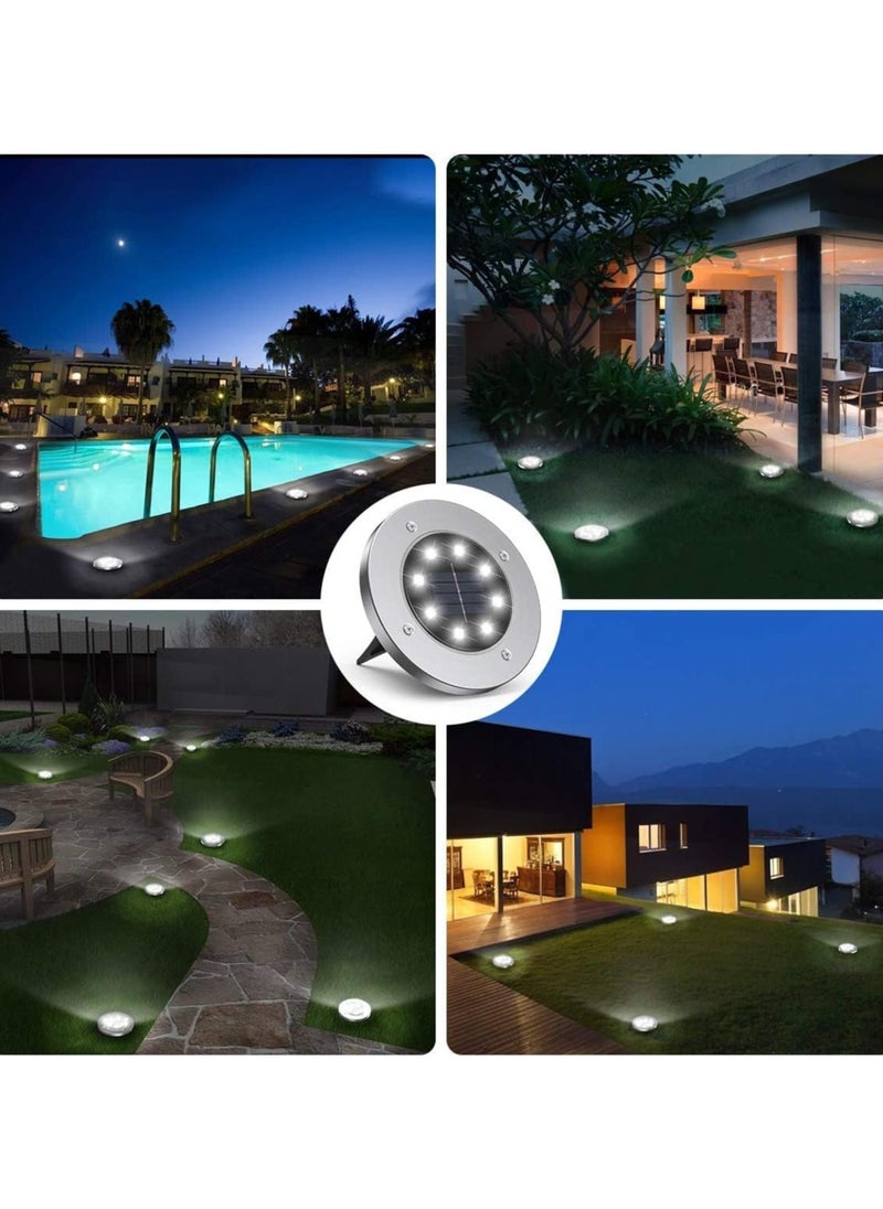 Generic Solar Powered LED Outdoor Ground Lights with IP65 Dust and Water Resistance for Landscape, Garden, Yard, Pathway Lighting 8 White 2 Acrylic  - Image 3