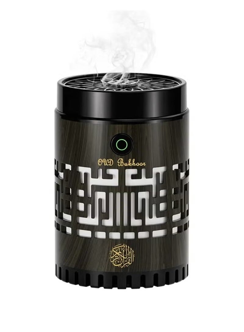 TIGER SQ-309 Quran Speaker & Mini Incense Burner Bakhoor Remote & App Control With Multicolor Changing Bluetooth Speaker Night Light With 15 Languages Quran Speaker Bukhoor Burner 8GB Space Natural Wood - Image 2