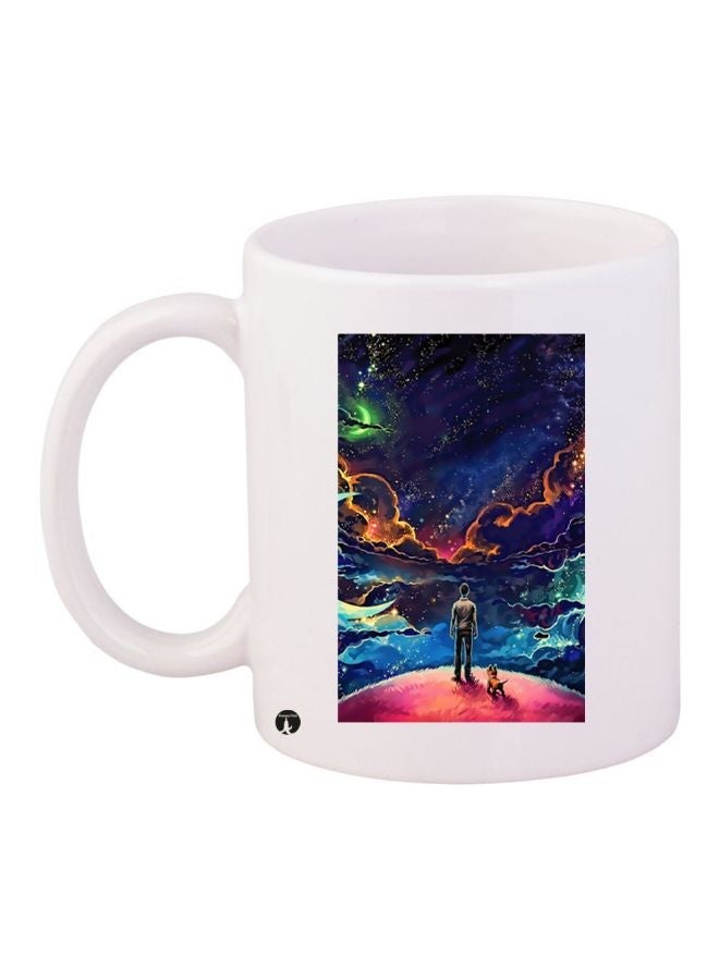 Sky Printed Coffee Mug White/Blue/Purple 11ounce