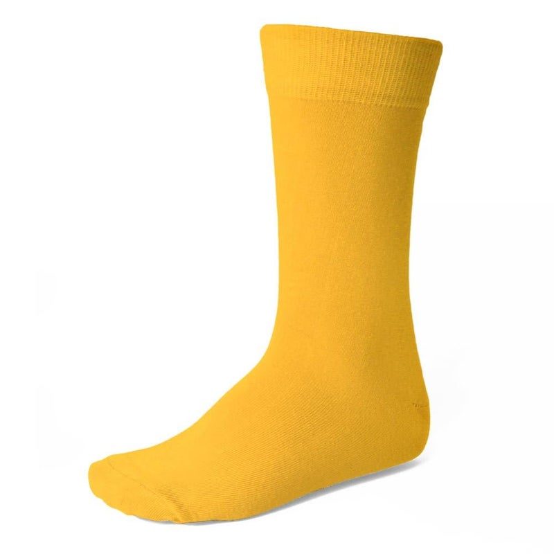 tiemart Men's Socks, One Pair (Golden Yellow Solid)
