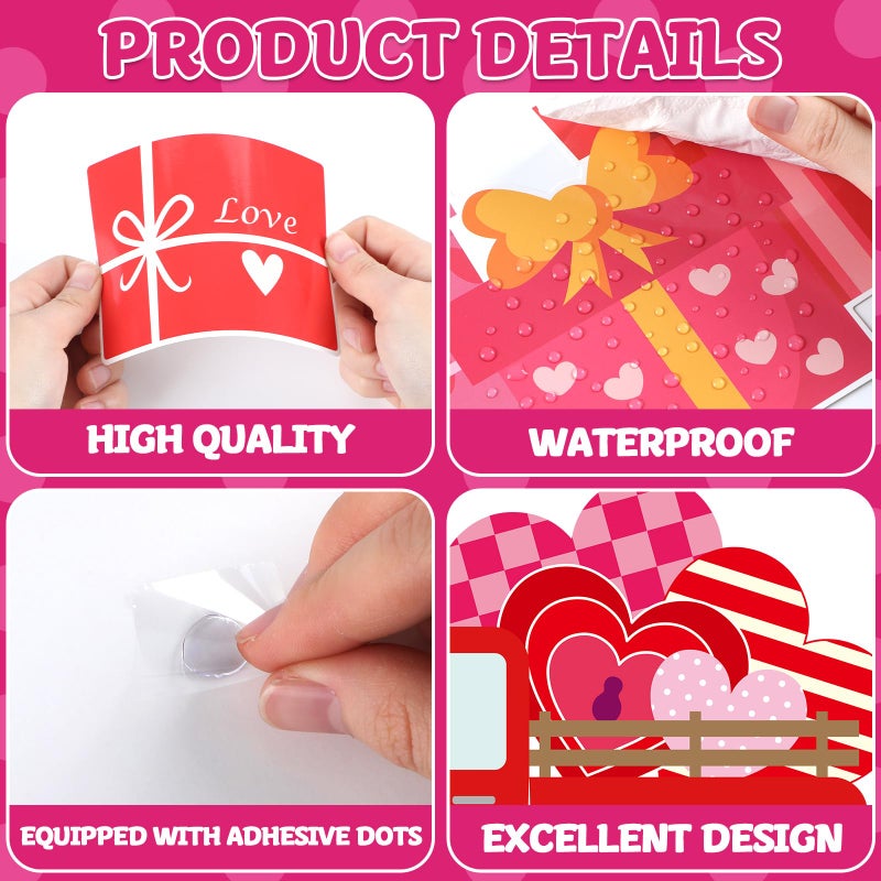 Lonfliness Valentine's Day Bulletin Board Set DIY Truck Bulletin Board Cutouts Crafts Valentine's Day Truck Classroom Bulletin Board Decor for Valentine's Day Party School Home Wall Chalkboard Decor - Image 3
