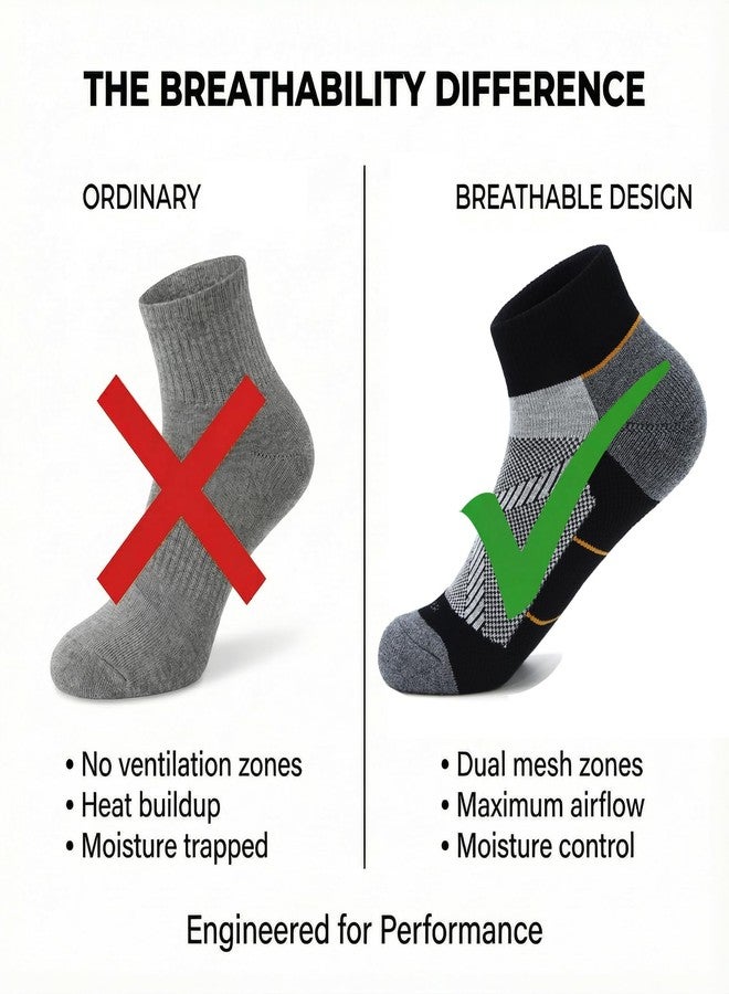 واندر جوارب WANDER من صوف ميرينو، جوارب رياضية مبطنة للكاحل، مناسبة للجري والمشي لمسافات طويلة، خفيفة الوزن، حرارية، قصيرة، تسمح بمرور الهواء، 3 أزواج - Image 5