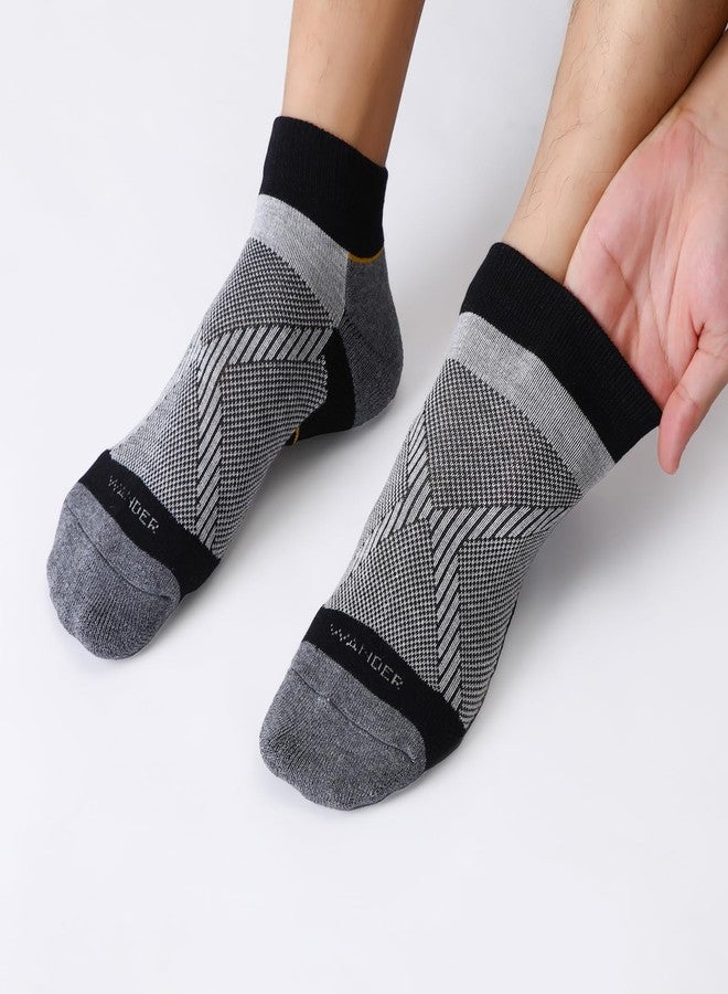 واندر جوارب WANDER من صوف ميرينو، جوارب رياضية مبطنة للكاحل، مناسبة للجري والمشي لمسافات طويلة، خفيفة الوزن، حرارية، قصيرة، تسمح بمرور الهواء، 3 أزواج - Image 2