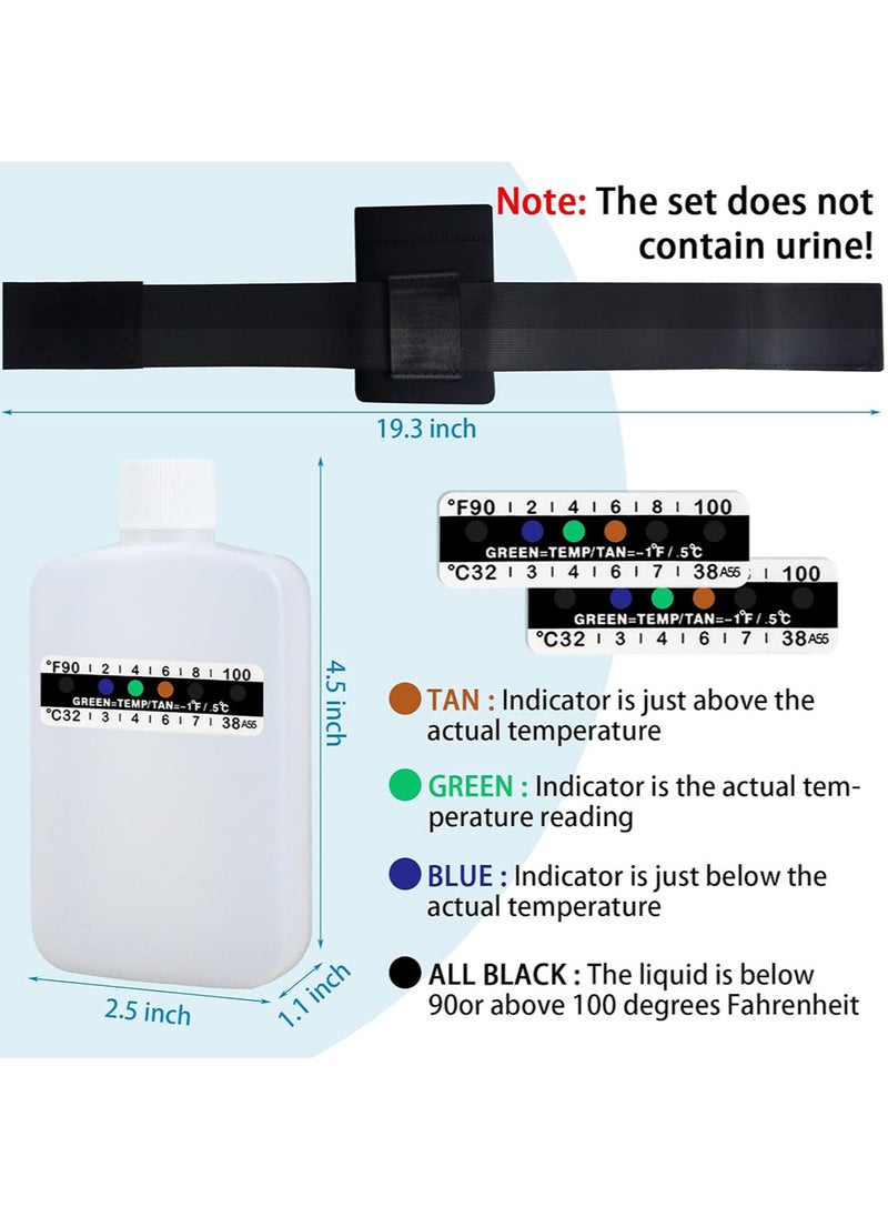 Generic - Urine Test Complete Kit Includes 2 Translucent Portable Travel Empty Bottles, 10 Adhesive Temperature Test Strips, Neoprene Bag and Hi-Stretch Hidden Leg Straps - Image 1