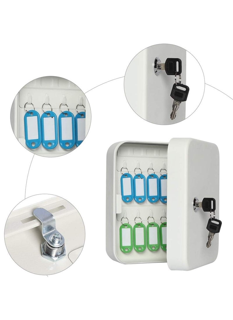 Generic - Security Metal Key Box with 20 Tags Small Adjustable Wall Mount Safe Storage Storage Key Lock Box with Number Tags Hooks for Homes - Image 1