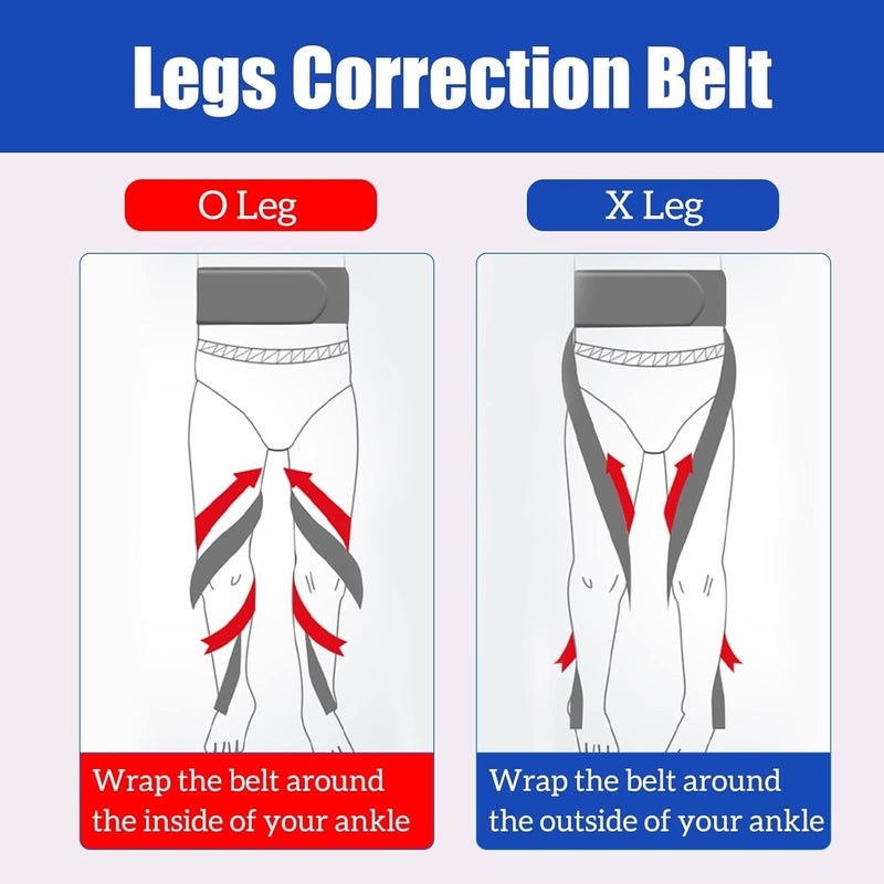 Luckam O/X Leg Type Correction Belt, Elasticity Leg Posture Corrector Band Bandage Unisex Teens O/X Legs Bandage Lightweight Pediatric Straighten Belt for Day and Night Black (Large) - Image 4
