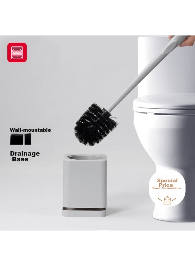 Foojo Toilet Brush, Drainable Wall-mounted, Gray With Base - Image 1