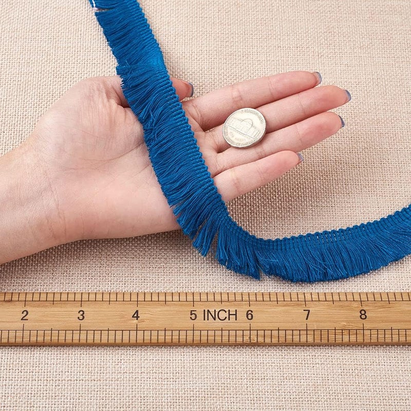 Mega Pet MegaPet 27 Yards Blue Fringe Ribbons 1 Inch Fringe Trim Tassel Ribbon Polyester Tassel Lace Trim Fibre Ribbons for Sewing Quilting DIY Home Decoration Clothing Cushions Pillow Curtain Home Crafts - Image 3