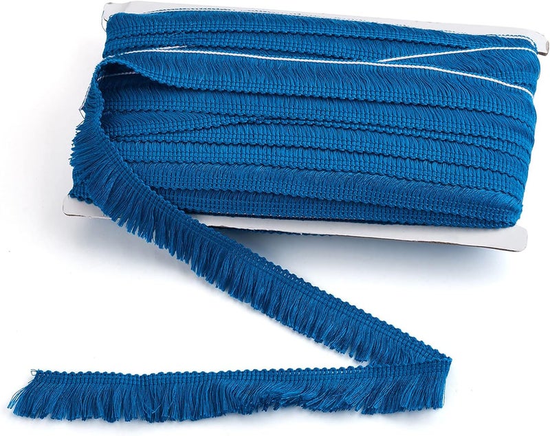 Mega Pet MegaPet 27 Yards Blue Fringe Ribbons 1 Inch Fringe Trim Tassel Ribbon Polyester Tassel Lace Trim Fibre Ribbons for Sewing Quilting DIY Home Decoration Clothing Cushions Pillow Curtain Home Crafts - Image 1