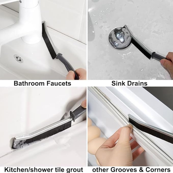 SARTHU Plastic Gap Cleaning Brush,Bathroom Gap Cleaning Brush,Clean The Dead Corners of Kitchen Tiles,Multifunctional Window Slots,Multi-Purpose Door Window Track Deep Cleaning Brush(Gap Brush) - Image 2