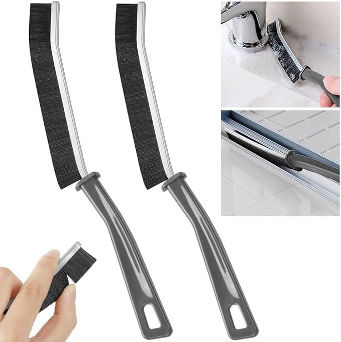 SARTHU Plastic Gap Cleaning Brush,Bathroom Gap Cleaning Brush,Clean The Dead Corners of Kitchen Tiles,Multifunctional Window Slots,Multi-Purpose Door Window Track Deep Cleaning Brush(Gap Brush) - Image 1