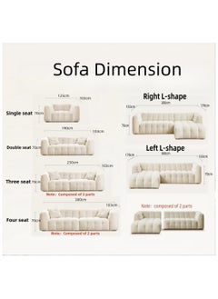 A to Z Furniture Overstuffed Multifunction Cloud Shaped Boucle Fabric Sofa Set in White Color Single Seater  - Image 2