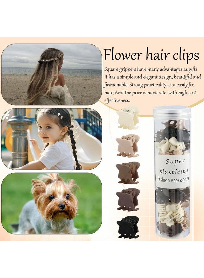 Kasmena 50Pcs Small Matte Hair Claw Clips, Mini Clips for Girls Women - Cute Tiny Claws for Thin Hair, Strong Grip Matte Hair Accessories, Neutral Color for Birthday, Christmas, Party Gifts - Image 2