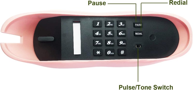 TelPal Landline Phones for Home, Corded Lip Phone, Retro Desktop Home Phone, Analog Novelty Mouth Telephone for House/Office/Hotel/Shops/Party/Business Promotions - Image 4