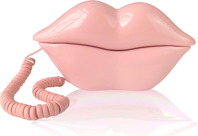 TelPal Landline Phones for Home, Corded Lip Phone, Retro Desktop Home Phone, Analog Novelty Mouth Telephone for House/Office/Hotel/Shops/Party/Business Promotions - Image 1
