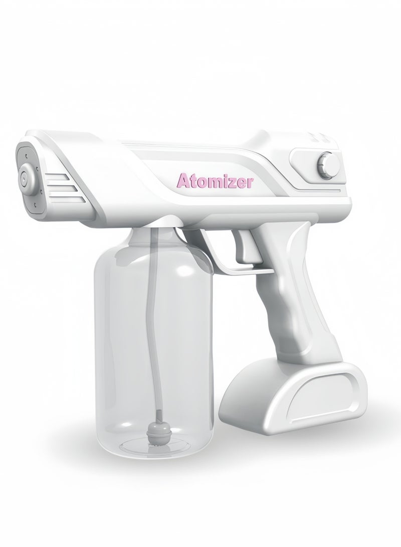 1000ml  Cordless Blu-Ray Nano Sanitizer Spray Gun，Nano spray disinfection spray gun, hand held rechargeable blue light atomizing air disinfection machine, suitable for home, office, school or garden, white  - Image 2