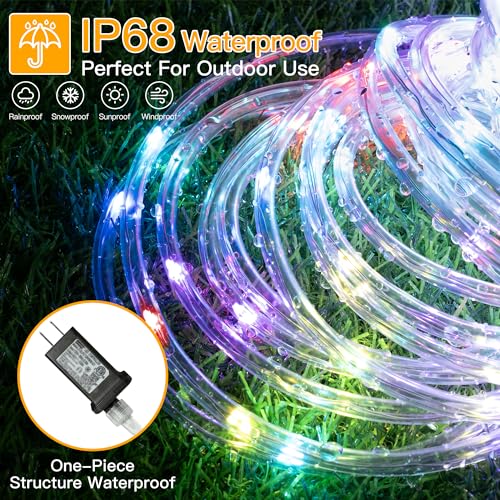 Ollny Rope Lights Outdoor Color Changing, 66FT 200 LED Waterproof Plug in Christmas Lights with Remote, 16 Colors Twinkle Outdoor String Lights for Outside Indoor Party Easter Holiday Decorations - Image 5