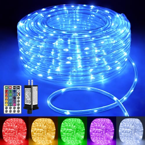 Ollny Rope Lights Outdoor Color Changing, 66FT 200 LED Waterproof Plug in Christmas Lights with Remote, 16 Colors Twinkle Outdoor String Lights for Outside Indoor Party Easter Holiday Decorations - Image 1