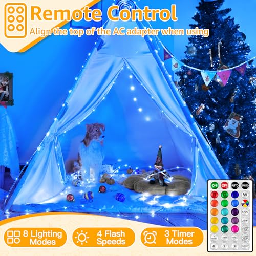 Ollny Rope Lights Outdoor Color Changing, 66FT 200 LED Waterproof Plug in Christmas Lights with Remote, 16 Colors Twinkle Outdoor String Lights for Outside Indoor Party Easter Holiday Decorations - Image 4