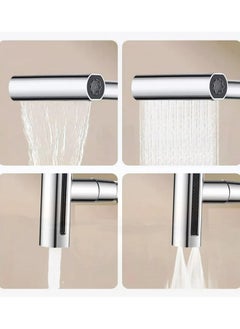 XiuWoo Waterfall 4 Modes Faucet Kitchen Stream Sprayer Faucets Deck Mounted Taps Hot Cold Water Mixer Wash Sink Tap, Sink Faucets, Silver  - Image 5
