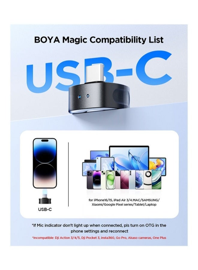 BOYA Magic-05 AI-Powered Transformable Wireless Microphone Noise Cancelling Mic Lavalier Lapel Mini Microphone for Vlogging iPhone Android PC DSLR Camera - Image 2