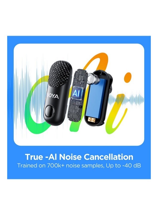 BOYA Magic-05 AI-Powered Transformable Wireless Microphone Noise Cancelling Mic Lavalier Lapel Mini Microphone for Vlogging iPhone Android PC DSLR Camera - Image 3