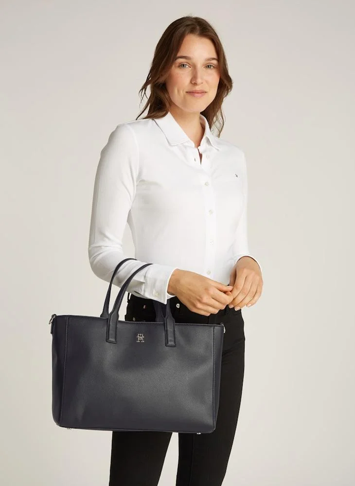 TOMMY HILFIGER Logo Detail Zip Over Tote