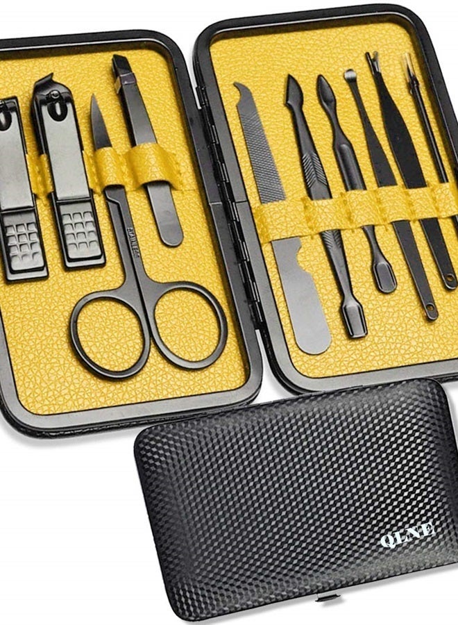 Nail Clippers Sets High Precisio Stainless Steel Nail Cutter Pedicure Kit Nail File Sharp Nail Scissors and Clipper Manicure Pedicure Kit Fingernails & Toenails with Portable stylish case (Yellow)