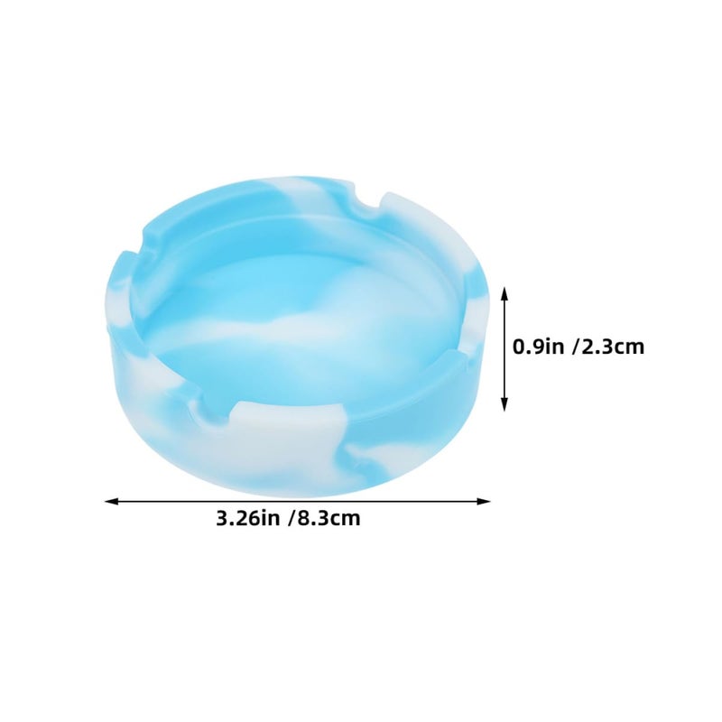 2Pcs Silicone Non Slip Ash Catcher Ashtray Indoor Outdoor Use Mint Green Sky Blue Camouflage - Image 3