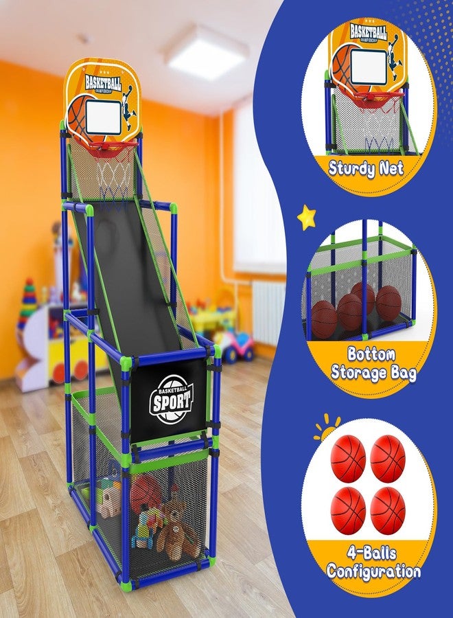 EagleStone Arcade Basketball Hoop Game Indoor, Ajustable Height Indoor Basketball Hoop with 4 Balls Storage Design for Kids,Perfect Sports Outdoor Play Toys for Kids Age 3 to 6 Years - Image 5