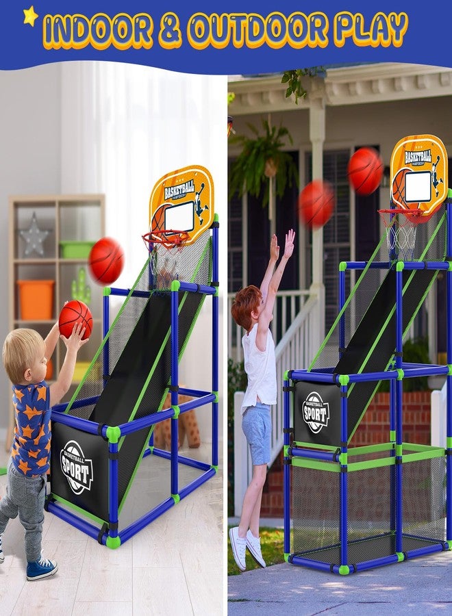 EagleStone Arcade Basketball Hoop Game Indoor, Ajustable Height Indoor Basketball Hoop with 4 Balls Storage Design for Kids,Perfect Sports Outdoor Play Toys for Kids Age 3 to 6 Years - Image 2
