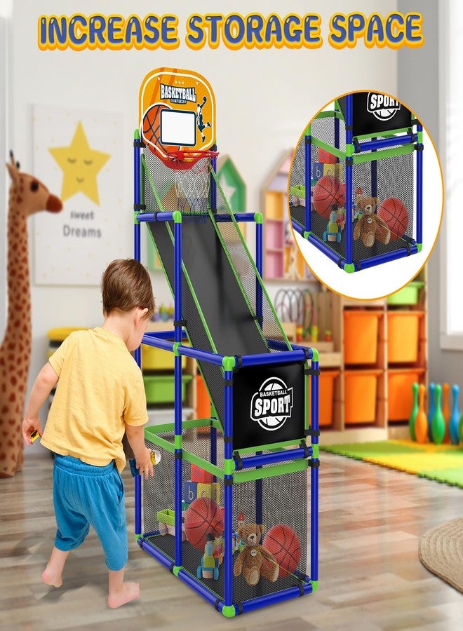 EagleStone Arcade Basketball Hoop Game Indoor, Ajustable Height Indoor Basketball Hoop with 4 Balls Storage Design for Kids,Perfect Sports Outdoor Play Toys for Kids Age 3 to 6 Years - Image 4