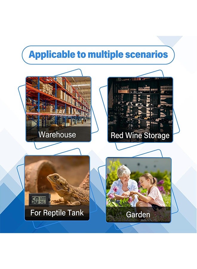 HY 4-Pack Mini Digital Temperature Humidity Meters Gauge Digital Indoor Humidity Gauge Monitor with Temperature Meter Sensor Fahrenheit (℉) for Reptile Tank,Jars,Guitar Case,Greenhouse, Garden - Image 5