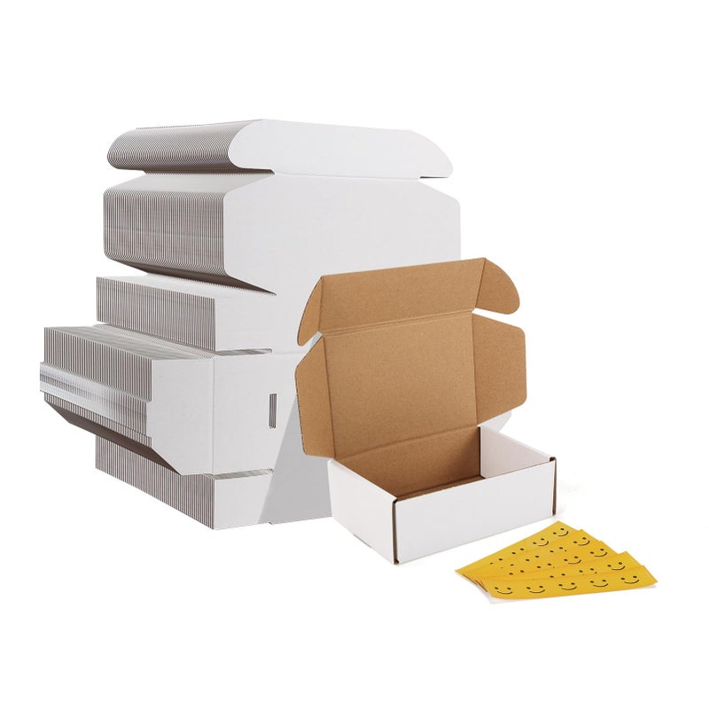 HORLIMER 6x4x2 inches Shipping Boxes Set of 75 White Corrugated Cardboard Box Literature Mailer - Image 2