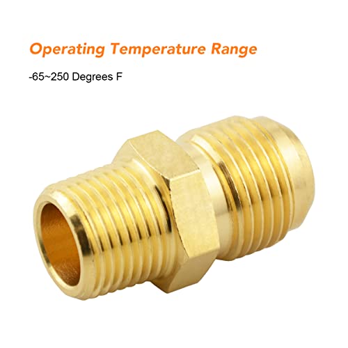 Besosay (3 Pack) Besosay Brass Half Union Coupler Adapter, 1/2" Flare x 3/8" NPT Male Hex Nipple, Pipe Fitting Gas Adapter - Image 5